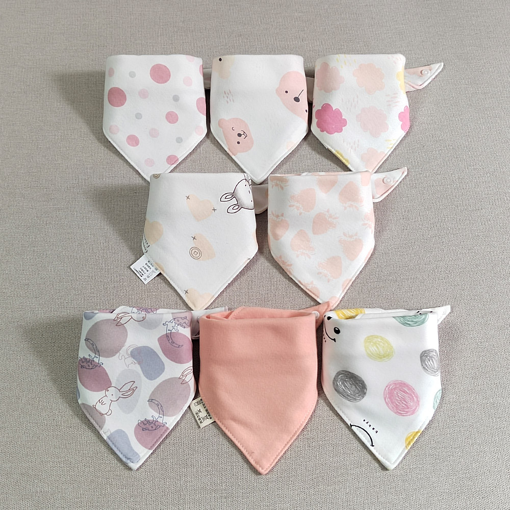 Infant Feeding Slabber, Baby Bibs Burp Cloths Cotton Triangle, Double Layer Teething Saliva Towel Newborn Stuff