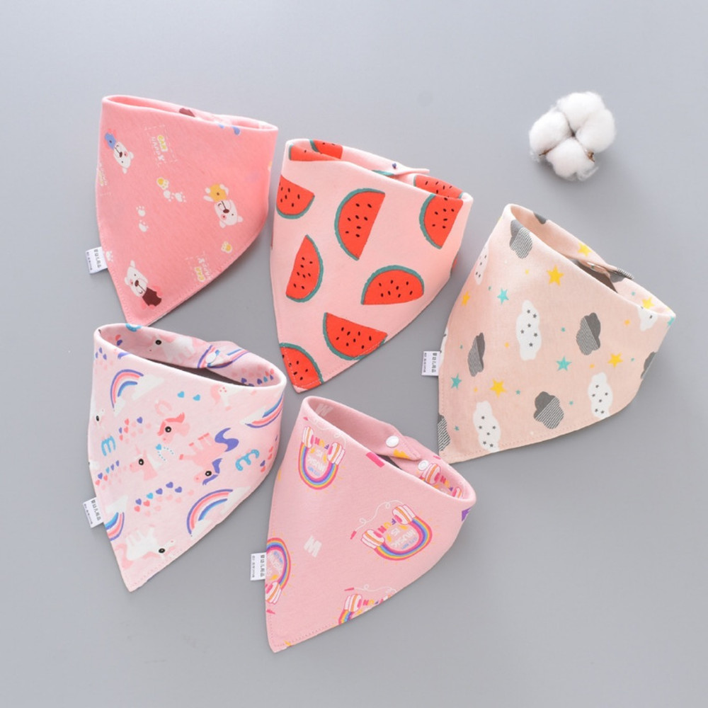 Kids Cartoon Triangle Cotton Bib Baby Bandana Bibs Scarf Burp Cloths Saliva For Newborn Infant Todd 0
