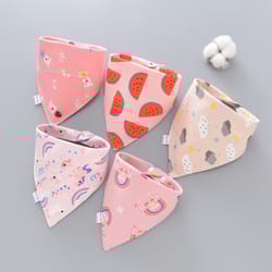 kids cartoon triangle cotton bib, baby bandana bibs scarf burp cloths, saliva for newborn infant toddler boys girls