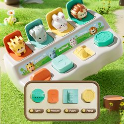 pop up animal toys for kids, montessori learning boxes, boost logic and motor skills, perfect for children
