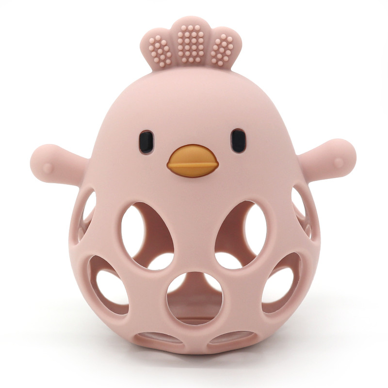 Hollow Out Baby Silicone Teether Toys Cartoon Chick Shape Baby Care Chewing Training 7