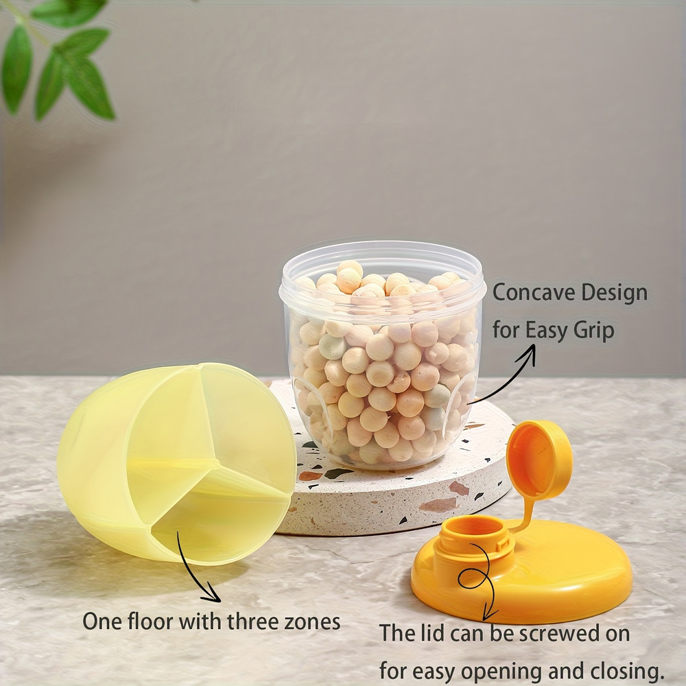 Milk Powder Container, Grid Baby Travel Food Formula Dispenser, Snack Storage Box for Outdoor Feeding