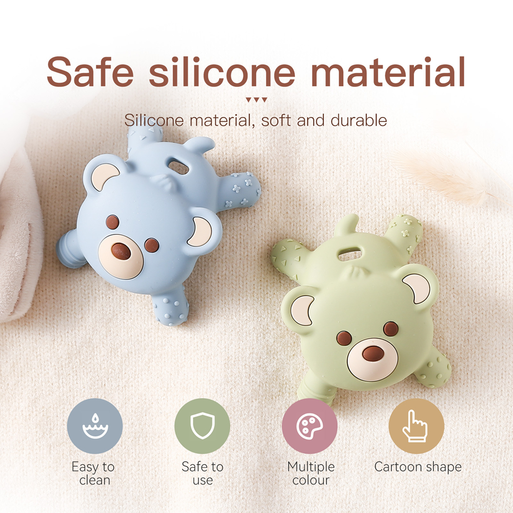 Baby Bear Silicone Teether Antieating Hand Tooth Care Silicone Baby Teeth Grinding Rod Baby Soothin 2