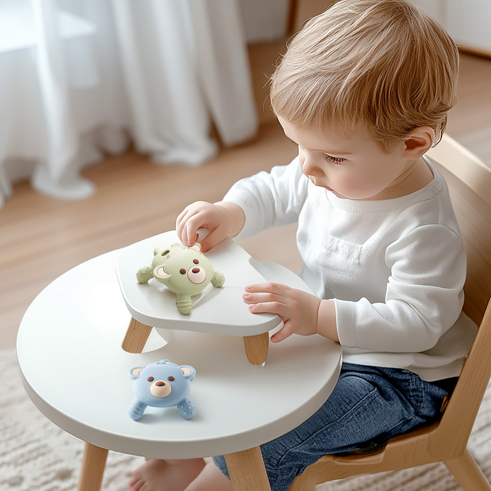Baby Bear Silicone Teether Antieating Hand Tooth Care Silicone Baby Teeth Grinding Rod Baby Soothin 0