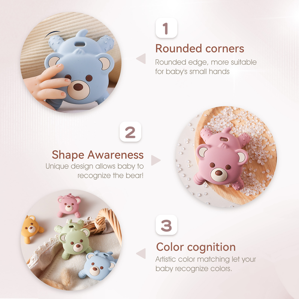 Baby Bear Silicone Teether Antieating Hand Tooth Care Silicone Baby Teeth Grinding Rod Baby Soothin 3