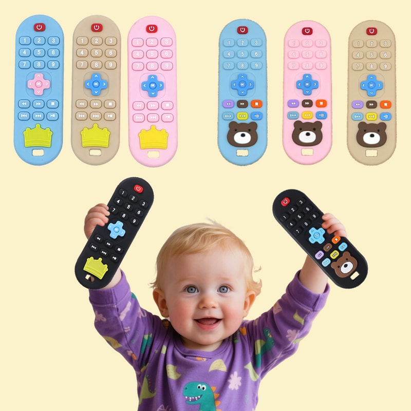 Baby Silicone Teething Remote Control AntiEating Period Soothing Toy 0