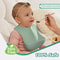Adjustable Baby Silicone Tray Bib Waterproof Soft Feeding Bib For Newborns 1