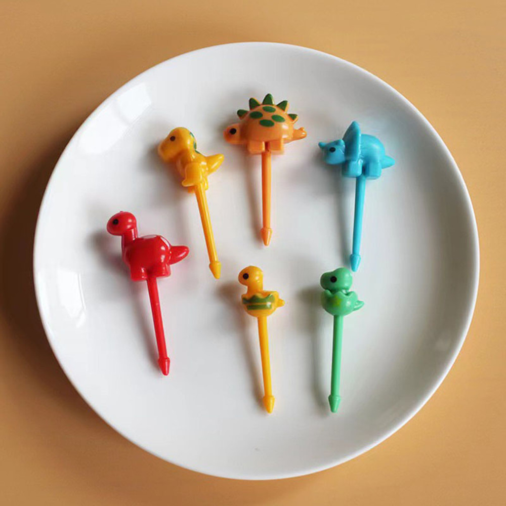 Mini Cartoon Animal Fork Food Grade Plastic Toothpicks Kids Bento Party Decoration 6