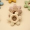 Silicone Teether With Wooden Ring Baby Fruit Teething Toys BPA Free Infant Chewing Toy For Boys Gir 1