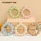 BPA Free Silicone Baby Teething Toys, Newborn Gift Leaf Ring Shape, Infant Care Toy for Boy Girl