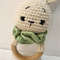 Long Ear Bunny Baby Rattler Safety Wooden Teether Mobile Crib Bell Teething Toy 2