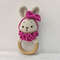 Long Ear Bunny Baby Rattler Safety Wooden Teether Mobile Crib Bell Teething Toy 7