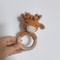 Long Ear Bunny Baby Rattler Safety Wooden Teether Mobile Crib Bell Teething Toy 9