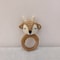 Long Ear Bunny Baby Rattler Safety Wooden Teether Mobile Crib Bell Teething Toy 16
