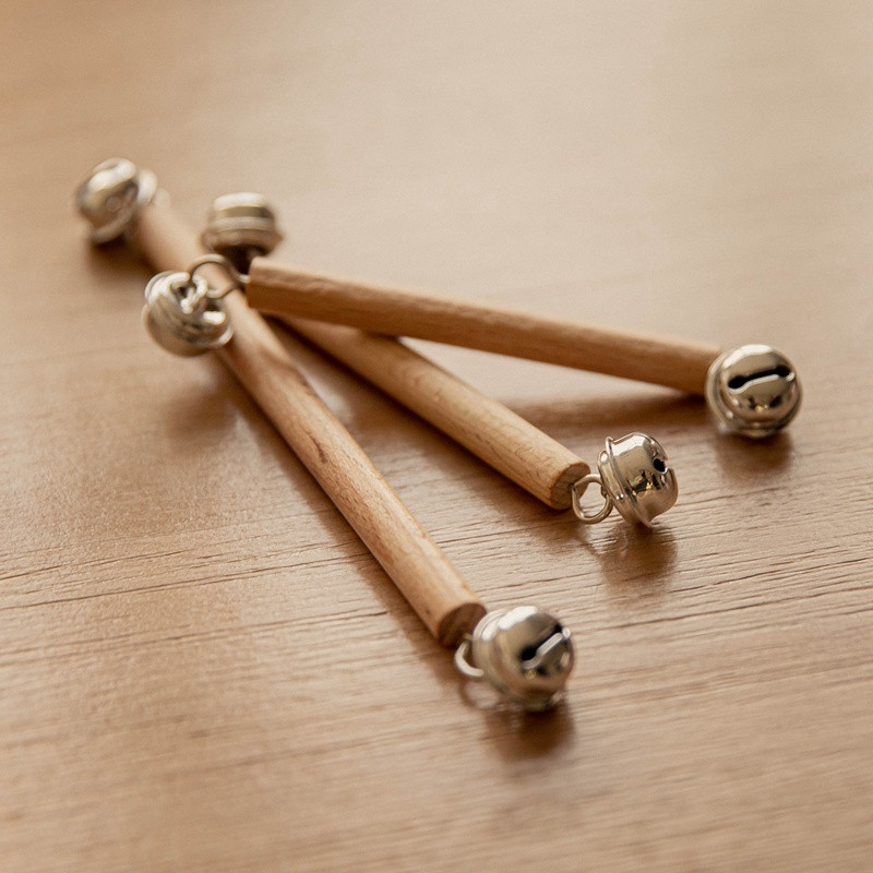 Rattle BPA Free Wooden Baby Toy Montessori Bell Teething Music Rattle For Baby Intelligence Toy 1