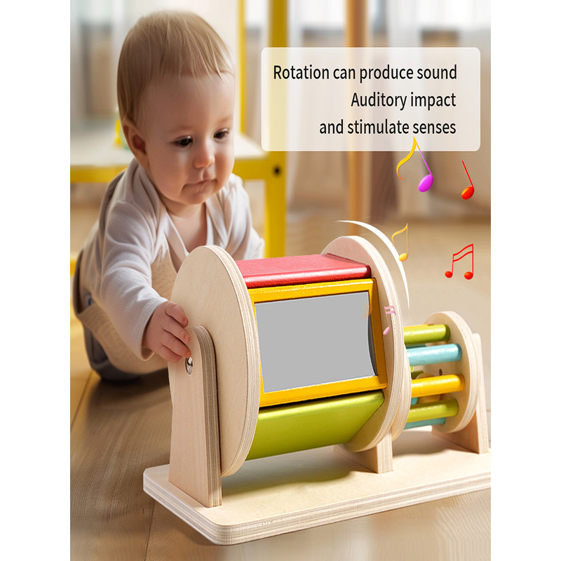 Bright Color Sensory Montessori Drum Toys Newest Wooden Drum Baby Toys Early Childhood Education Ro 2