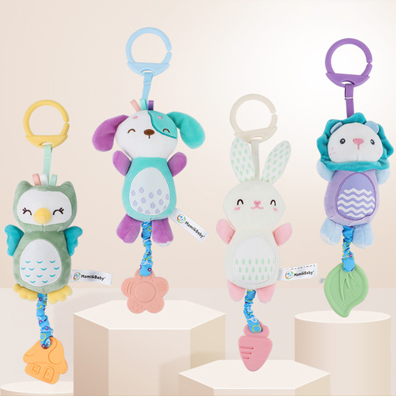 Baby Toys Shaker Crinkle Squeaky Sensory Travel Accessories Newborn Soft Stuffed Animal Rattle Hand 0