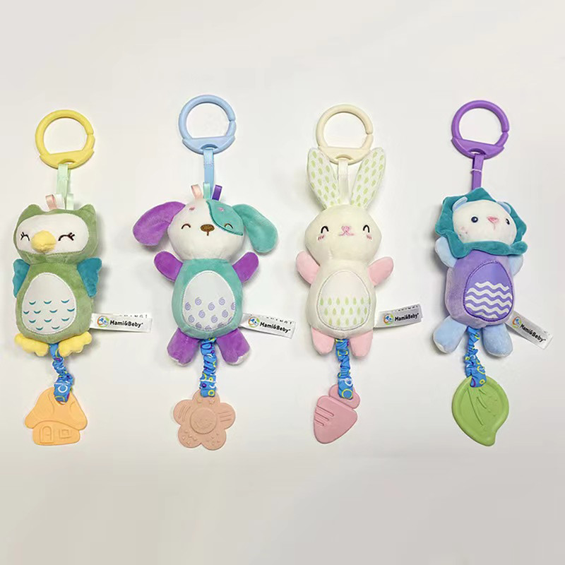 Baby Toys Shaker Crinkle Squeaky Sensory Travel Accessories Newborn Soft Stuffed Animal Rattle Hand 1