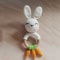 Baby Teether Music Rattles For Kids Animal Crochet Rattle Rabbit Bear Ring Wooden Babies Gym Montes 7