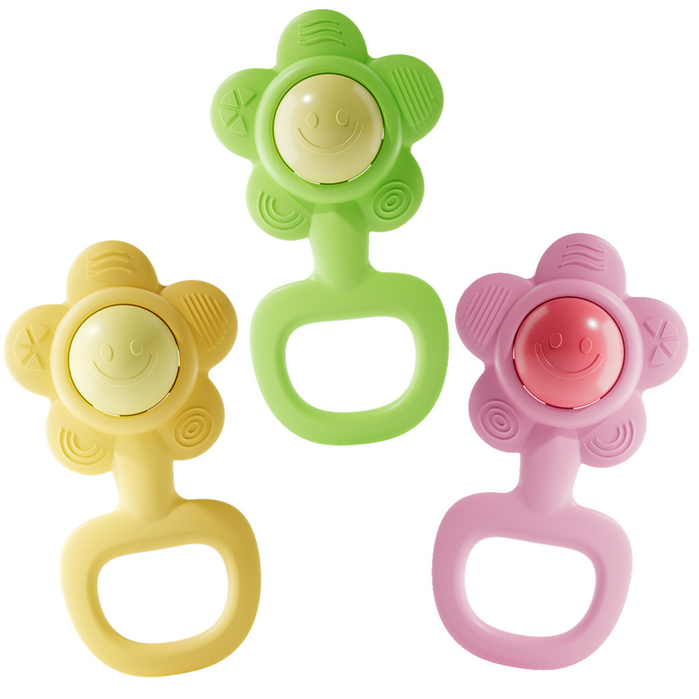 Hand Bell Toy For Kids Sunflower Design Cultivates Hand Holding Ability Random Color Suitable For B 2