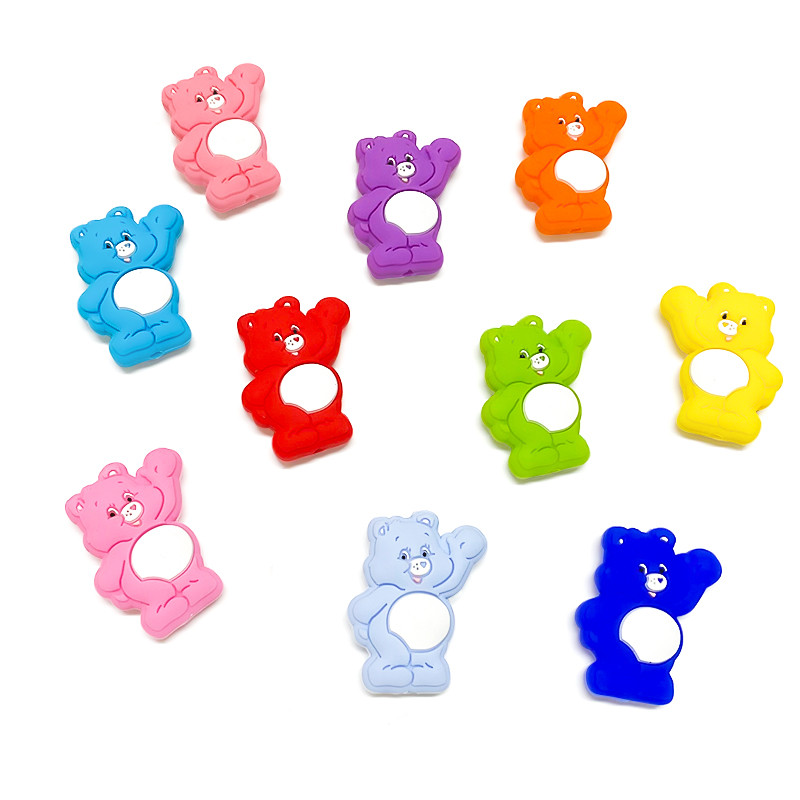 Food Grade Silicone Care Bears Beads Toddler Teething Toys 0