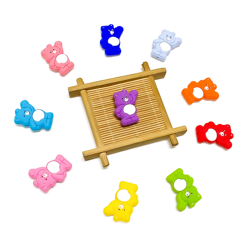 Food Grade Silicone Care Bears Beads Toddler Teething Toys 1