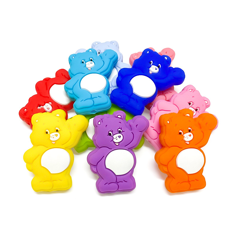 Food Grade Silicone Care Bears Beads Toddler Teething Toys 2