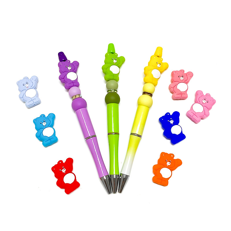 Food Grade Silicone Care Bears Beads Toddler Teething Toys 3