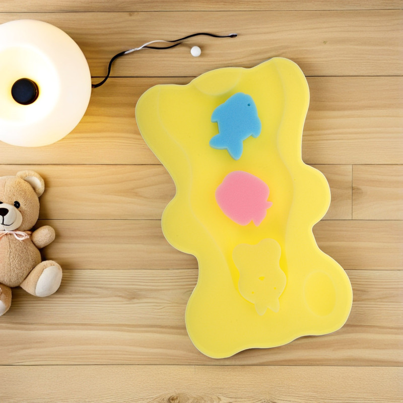 Non-Slip Infant Bath Support Mat Baby Bath Cushion Thick Newborn Sponge Pad, Soft Comfort Tub Cushion