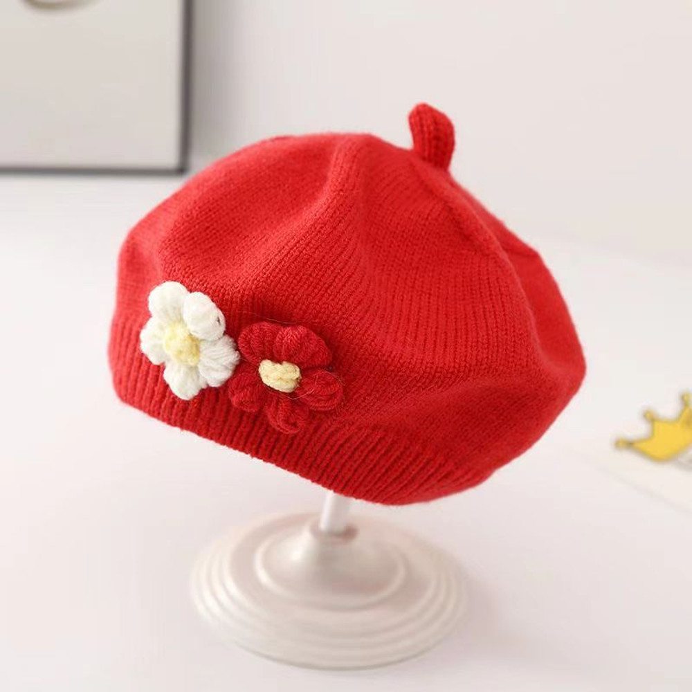 Vintage Knitted Beret Hat Kids Warm Fashion Baby Hat For Girls 6
