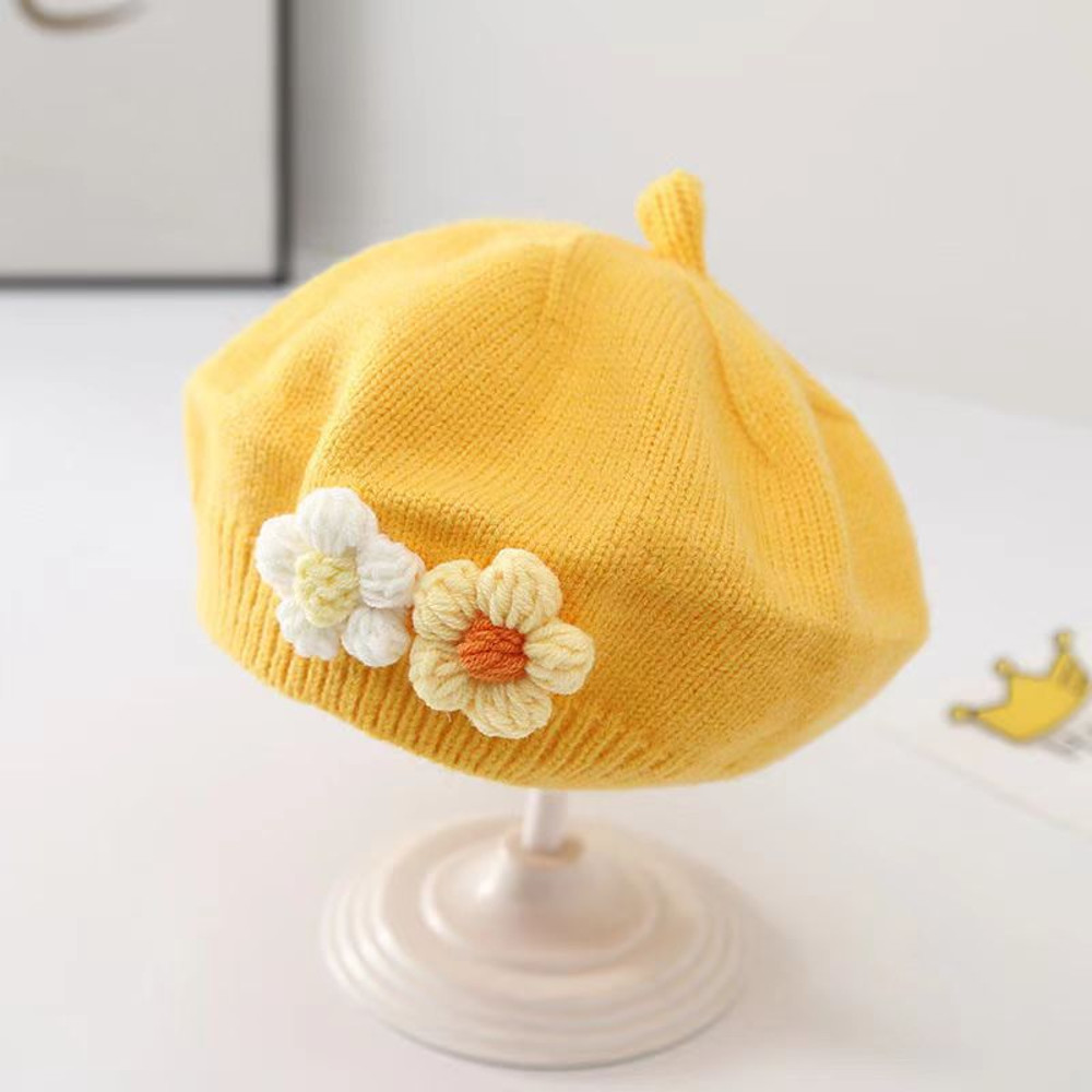 Vintage Knitted Beret Hat Kids Warm Fashion Baby Hat For Girls 7