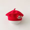 Knitted Wool Baby Beret Hat Red Solid Color For Winter And Christmas Photo Shoot 6