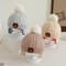 New Knitted Baby Hat Autumn Winter Girls Boys Toddler Bear Pompom Hat Outdoor Warm Ear Protection H 2