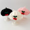 Winter Warm Woolen Crochet Bonnet, Cute Cherry Baby Knit Beret, Toddler Artist Painter Cap, Kids Beanies