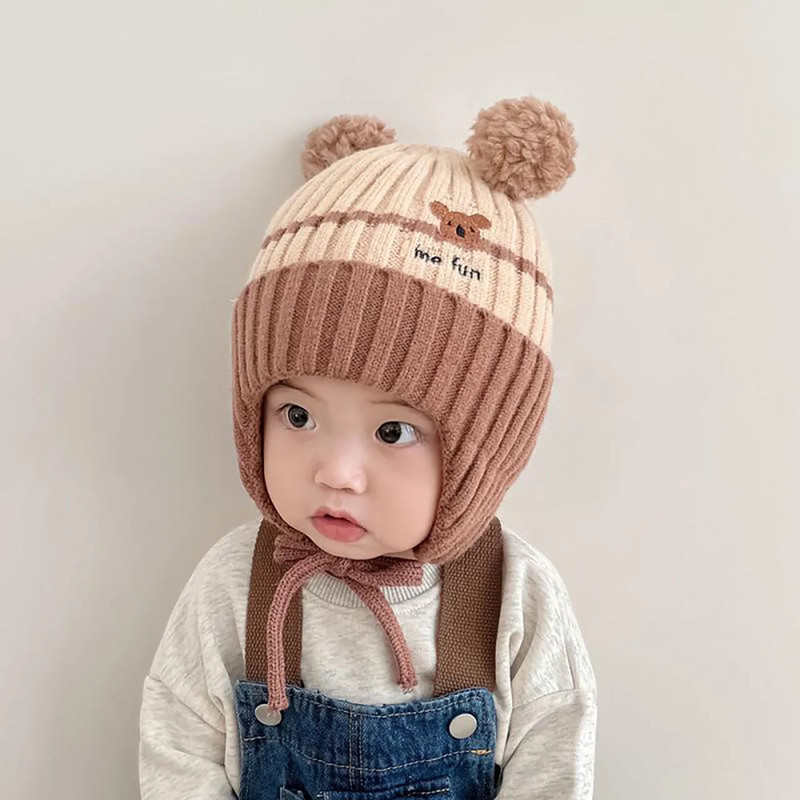 Cute Cartoon Animals Baby Hat Winter Warm Knitted Beanies For Boys And Girls AntiCold Toddler Kids 2
