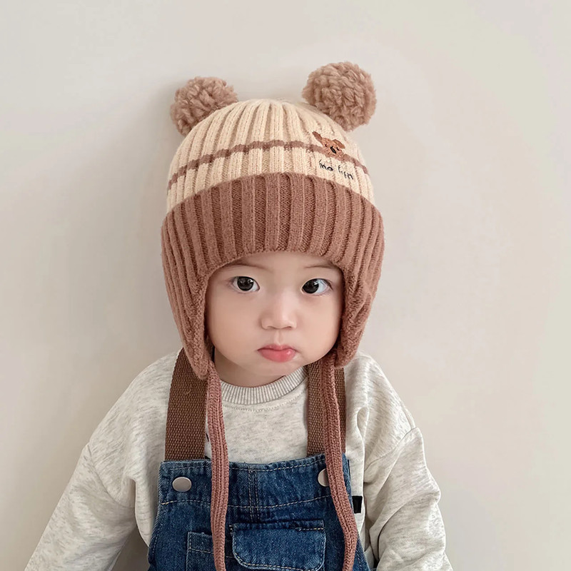 Cute Cartoon Animals Baby Hat Winter Warm Knitted Beanies For Boys And Girls AntiCold Toddler Kids 9