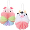 Kids Toddler Bath Loofahs Cute Cartoon Bath Pouf Body Scrubber Mesh Sponges 0