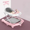 Push Handle Baby Push Walker with Music Light Spinning Toy, Safety Brake Floor Mats, Baby Walker Anti slip Dining Tray