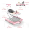 Push Handle Baby Push Walker with Music Light Spinning Toy, Safety Brake Floor Mats, Baby Walker Anti slip Dining Tray
