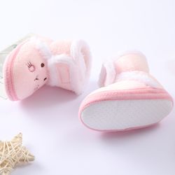 cute toddler baby shoes for girls boys, winter thick warm first walkers