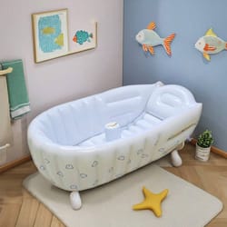 mini inflatable bathtub for baby, portable non-slip travel pool