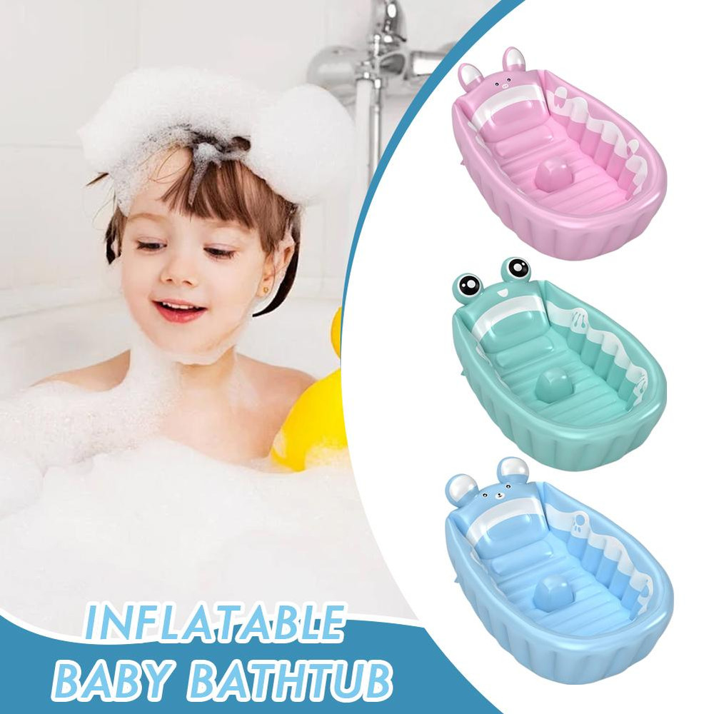 AntiSlip Folding Inflatable Baby Bathtub Soft Safe Portable Shower Basin For Toddlers And Infants 1