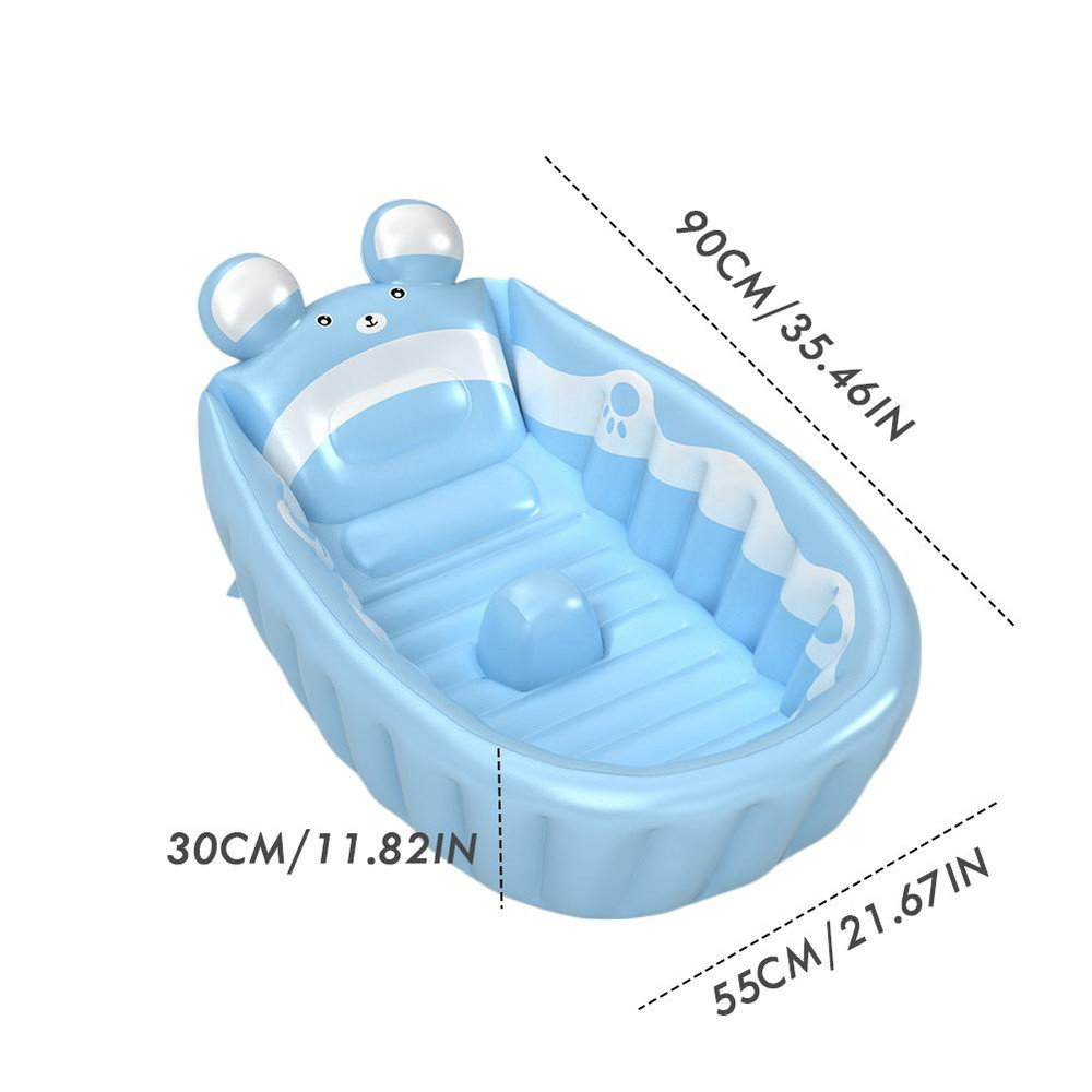 AntiSlip Folding Inflatable Baby Bathtub Soft Safe Portable Shower Basin For Toddlers And Infants 5