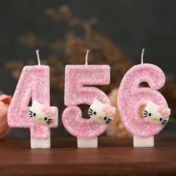 cinnamoroll hello kitty number candles, cartoon character 3d cake topper, birthday anniversary plug in party decoration