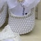 Dollbling Rhinestone Baby Shoes, Handmade White Pearls Bling, Christening Wedding Baptism Shoes