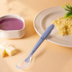 soft silicone feeding spoon training baby reborn, baby silicone spoon learning spoon, star pattern spoon