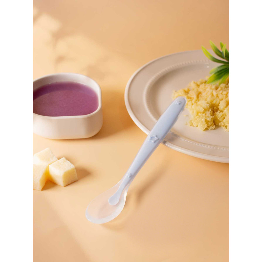Soft Silicone Feeding Spoon Training Baby Reborn Baby Silicone Spoon Learning Spoon Star Pattern Sp 7