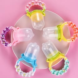 nutritious fruits and vegetables comma baby feeder spoon comma bite bell ring comma chew toy baby feeding spoon bottle