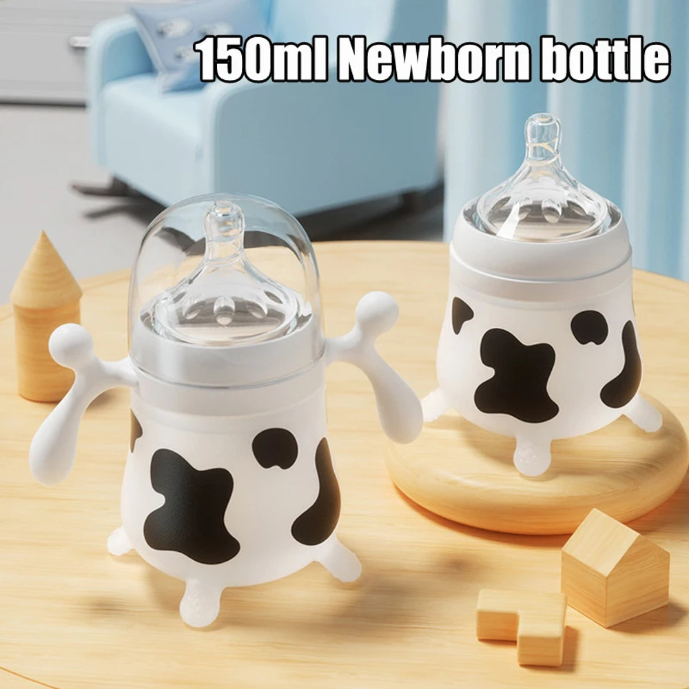 Cute Cow Silicone Baby Feeding Bottle Anti Choking Imitating Breast Milk For Newborn Infant Anti Co 2