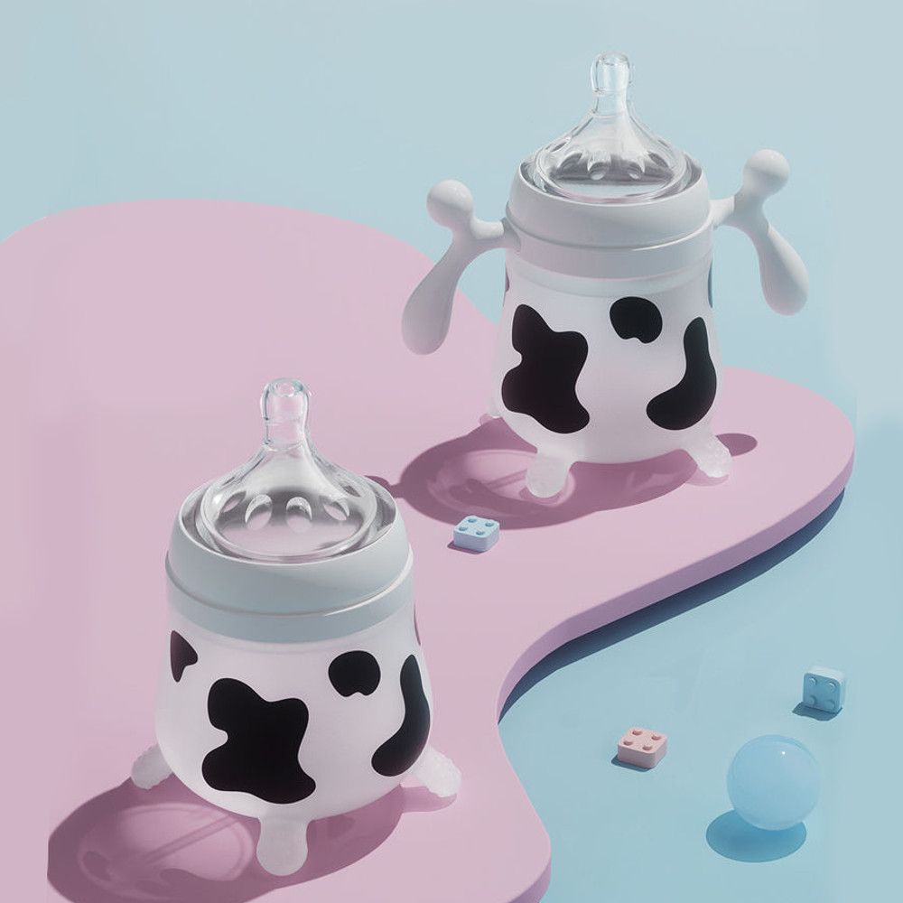 Cute Cow Silicone Baby Feeding Bottle Anti Choking Imitating Breast Milk For Newborn Infant Anti Co 0